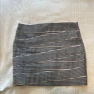 Black and White Striped Skirt